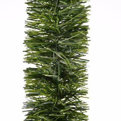 Decoris Kerstslinger - 2x - guirlande - groen - glanzend lametta - 270 cm