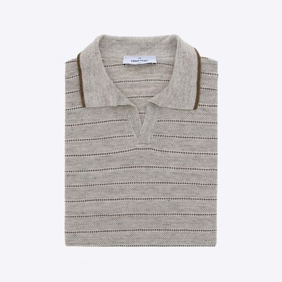 Pull Polo Beige Streep Km