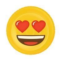 Basic Opblaasbaar figuur emoji face hearts 140cm