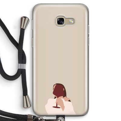 I drink wine: Samsung Galaxy A5 (2017) Transparant Hoesje met koord