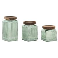 Set van 3 Potjes Home ESPRIT Groen Natuurlijk 1 L 3 Onderdelen