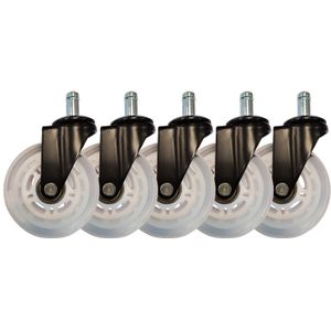 LC-Power LC-CASTERS-7BW-SPEED bureaustoelonderdeel Wit Kunststof, Rubber Zwenkwielen