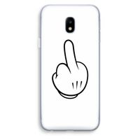 Middle finger white: Samsung Galaxy J3 (2017) Transparant Hoesje