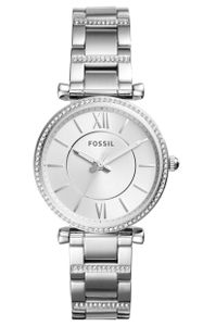 Fossil Horloge Carlie staal 35 mm zilverkleurig ES4341