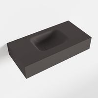 MONDIAZ LEX Dark_grey vrijhangende solid surface wastafel 60cm. Positie wasbak midden