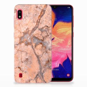 Samsung Galaxy A10 TPU Siliconen Hoesje Marmer Oranje