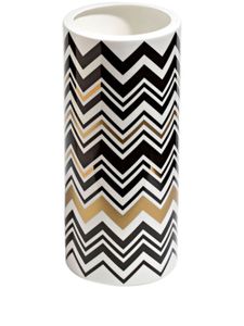 Missoni Home vase en porcelaine à motif zig-zag (36 cm x 16 cm) - Noir