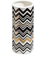 Missoni Home vase en porcelaine à motif zig-zag (36 cm x 16 cm) - Noir Missoni Home vase en porcelaine à motif zig-zag (36 cm x 16 cm) - Noir