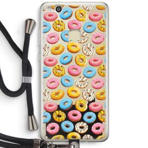 Pink donuts: Huawei Ascend P10 Lite Transparant Hoesje met koord