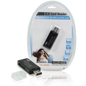 König CMP-CARDRW67 geheugenkaartlezer Zwart USB 2.0