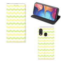 Samsung Galaxy A20e | Hoesje met Magneet | Waves Yellow