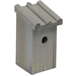Boon Vogelhuisje - grijs - hout - nestkastje voor mezen - 27 cm