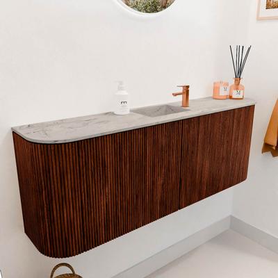 Toiletmeubel Mondiaz Joya Dlux | 113.2 cm | Meubelkleur Ruby | Faye wastafel Glace Wasbak Midden | 1 kraangat