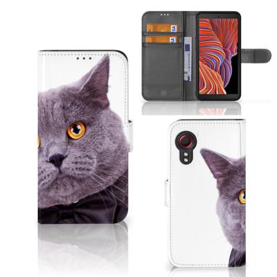 Samsung Galaxy Xcover 5 | Telefoonhoesje | Met pasjeshouder | Kat