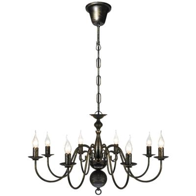 VidaXL Kroonluchter zwart metaal 8 x e14 lampen