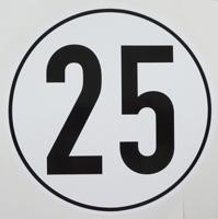 Ad informatiebord "witte plusguide geschwindigkeit " kilometer sign 25km witte plusguide