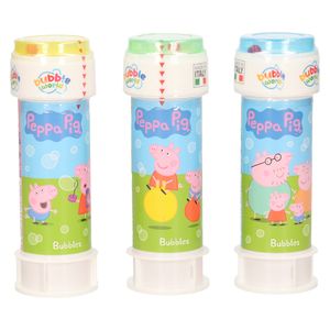 3x Peppa Pig bellenblaas flesjes met bal spelletje in dop 60 ml voor kinderen