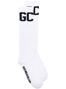 GCDS chaussettes en maille intarsia - Blanc