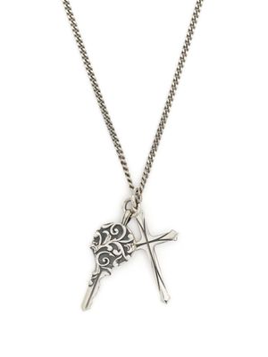 Emanuele Bicocchi collier à pendentif croix et clef - Argent