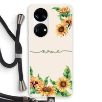 Zonnebloemen: Huawei P50 Transparant Hoesje met koord