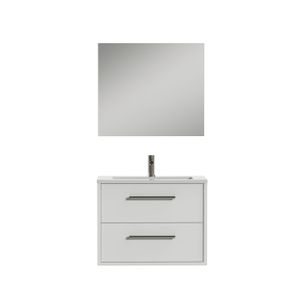 Tiger Boston badmeubelset incl spiegel en witte wastafel 80cm wit