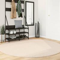 VidaXL Vloerkleed huarte laagpolig zacht wasbaar ø 200 cm beige
