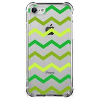iPhone SE 2022/2020 | iPhone 8/7 Doorzichtige Silicone Hoesje Zigzag Groen