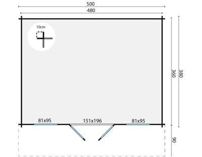 Blokhut - Tuinhuis Pavel | 44 mm | vuren Red Class Wood geïmpregneerd