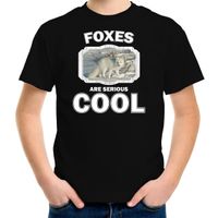 T-shirt foxes are serious cool zwart kinderen - vossen/ poolvos shirt XL (158-164)  -