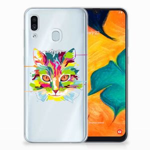 Samsung Galaxy A30 Telefoonhoesje met Naam Cat Color