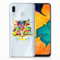 Samsung Galaxy A30 Telefoonhoesje met Naam Cat Color