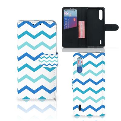 Xiaomi Mi 9 Lite | Telefoon Hoesje | Zigzag Blauw | Portemonnee hoesje