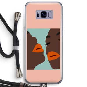Orange lips: Samsung Galaxy S8 Plus Transparant Hoesje met koord