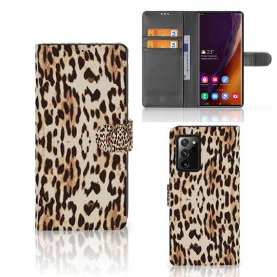 Samsung Galaxy Note20 Ultra | Telefoonhoesje | Met pasjeshouder | Leopard