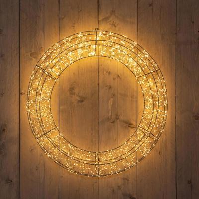 Krans metaal 2400led flash ip44 trafo met timer en dimmer 70x12 cm classic warm - Annas collection