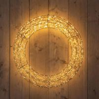 Krans metaal 2400led flash ip44 trafo met timer en dimmer 70x12 cm classic warm - Annas collection