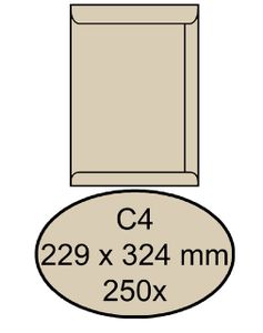 Envelop Quantore akte C4 229x324mm creme kraft 250stuks