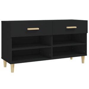 vidaXL Schoenenkast 102x35x55 cm bewerkt hout zwart