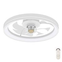φ48cm Plafondventilator met Verlichting Omkeerbare Ventilator LED Plafondlamp 3000-6500K Dimbaar met 6 Windsnelheden Wit