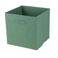 Opbergmand/kastmand Square Box - karton/kunststof - 29 liter - groen - 31 x 31 x 31 cm   - - thumbnail