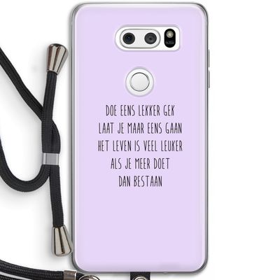 Gek: LG V30 Transparant Hoesje met koord
