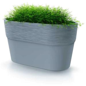 Prosperplast Plantenpot/bloempot Windsor - kunststof - lichtgrijs - L28 x B15 x H15 cm   -