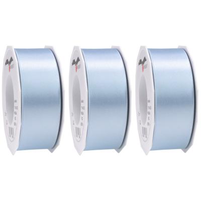 Cadeaulint Satijn - 3x - 4 cm x 25 meter - lichtblauw - cadeaus inpakken - sierlint