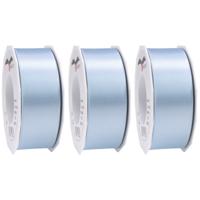 Cadeaulint Satijn - 3x - 4 cm x 25 meter - lichtblauw - cadeaus inpakken - sierlint