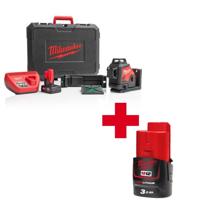 Milwaukee M12 3PL-401C Accu Kruislijnlaser 3x360° Groen 12V 4.0Ah in Koffer - 4933478102