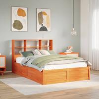 Bedframe zonder matras massief grenenhout wasbruin 120x190 cm