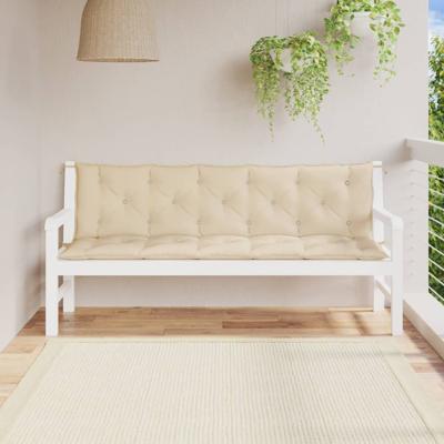 VidaXL Tuinbankkussens 2 st 180x50x7 cm oxford stof beige