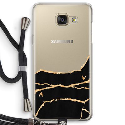 Gouden marmer: Samsung Galaxy A5 (2016) Transparant Hoesje met koord