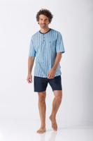 Hajo heren shortama blauw met ruit