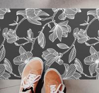 Vinyl tapijt Bloemen en planten Witte en grijze magnolia